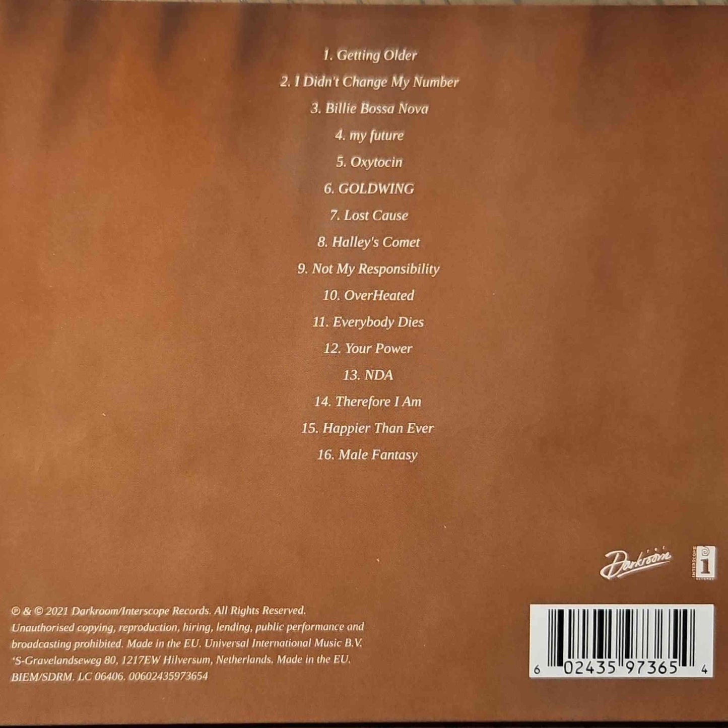 billie eilish cd happier than ever tracks