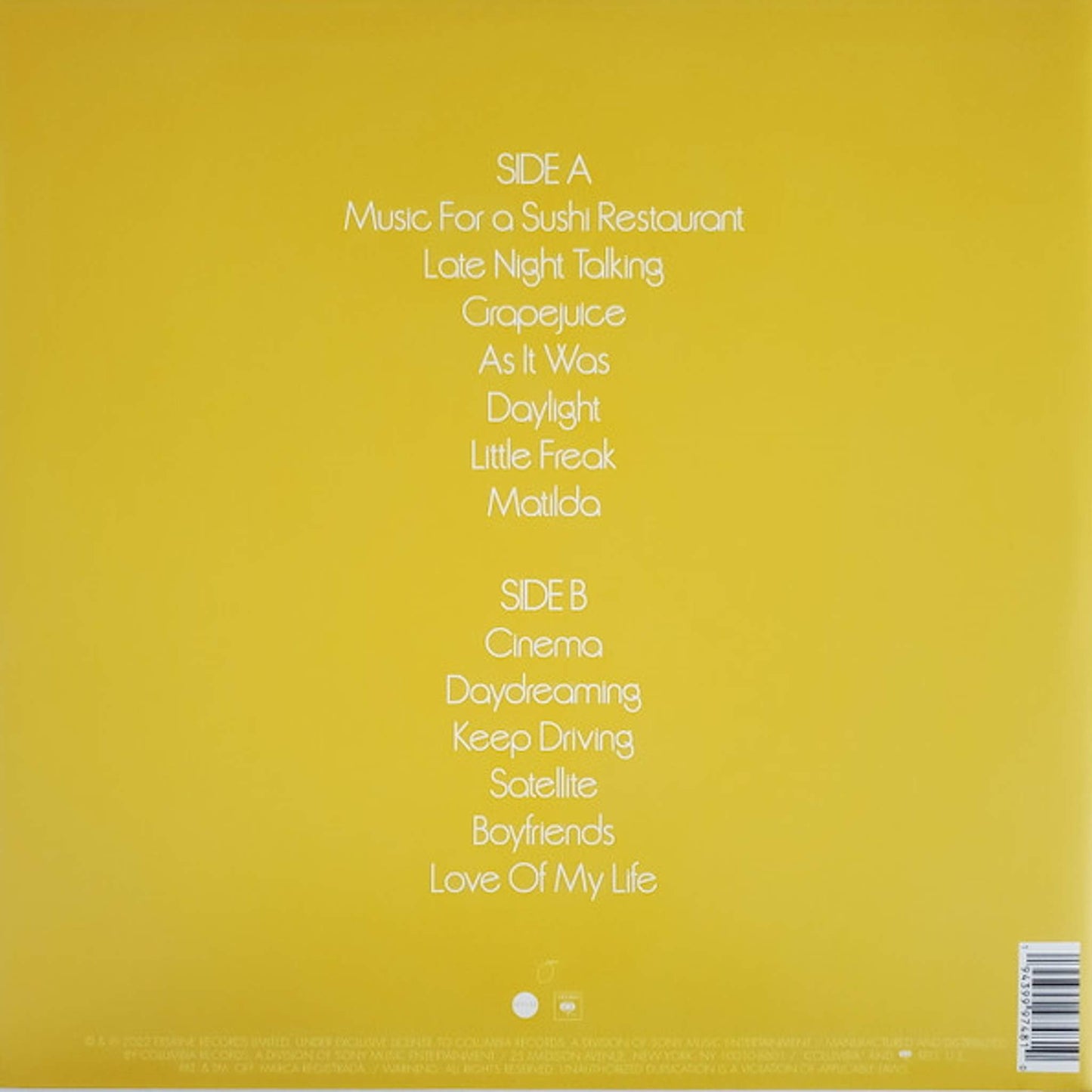 harry styles harry's house back cover