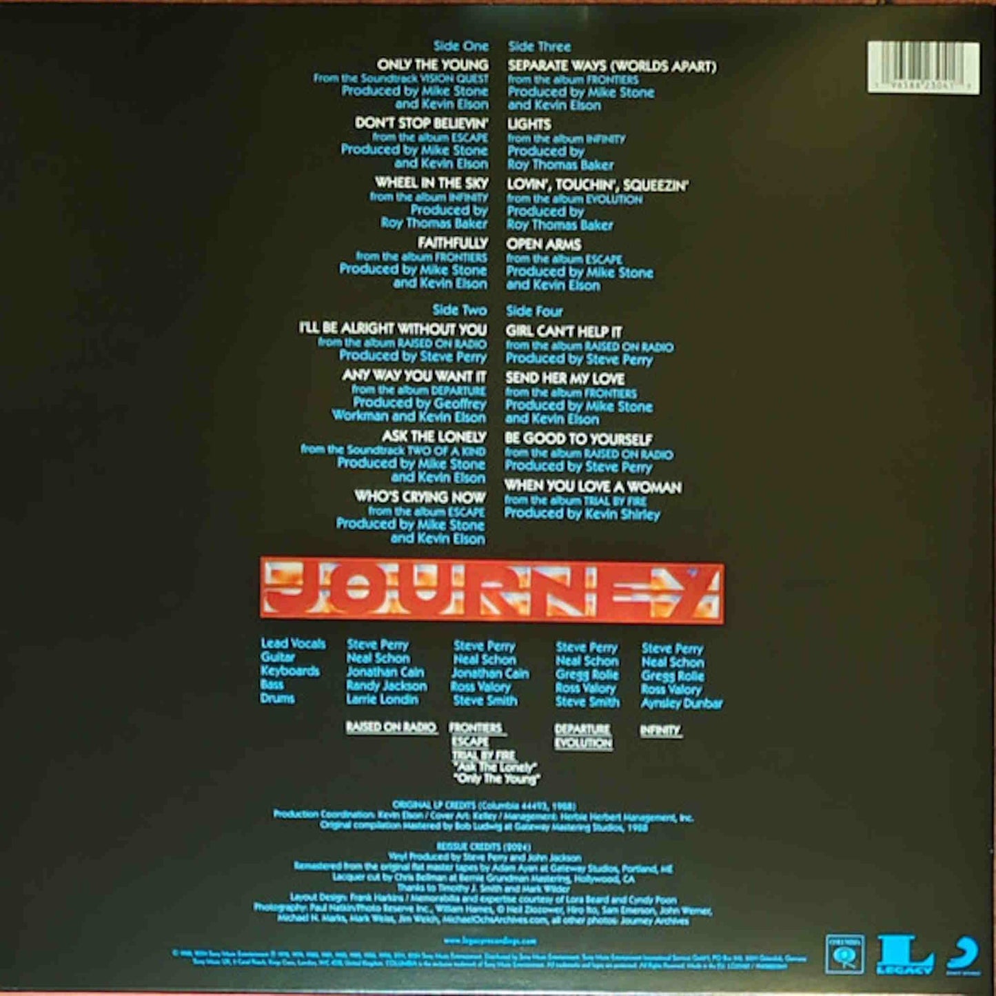 journey vinyl greatest hits back cover